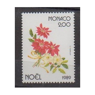 Monaco - 1989 - No 1701 - Fleurs  - Noël