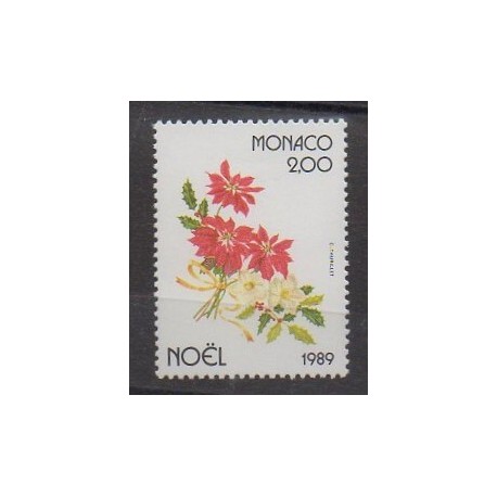 Monaco - 1989 - Nb 1701 - Flowers - Christmas