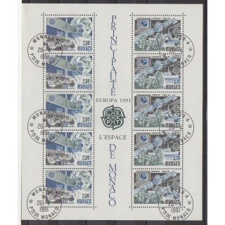 Monaco - Blocs et feuillets - 1991 - No BF52 - Espace - Europa - Oblitéré - Oblitéré