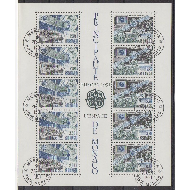 Monaco - Blocs et feuillets - 1991 - No BF52 - Espace - Europa - Oblitéré - Oblitéré