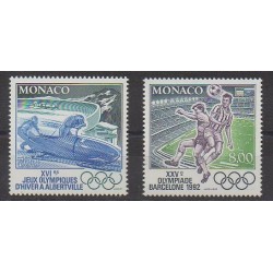 Monaco - 1992 - No 1811/1812 - Jeux Olympiques d'été - Jeux olympiques d'hiver