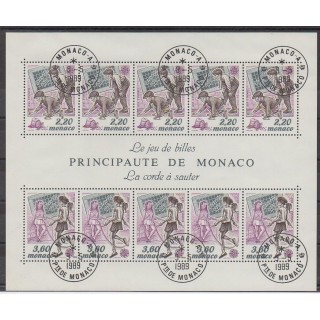 Monaco - Blocs et feuillets - 1989 - No BF46 - Enfance - Europa - Oblitéré - Oblitéré