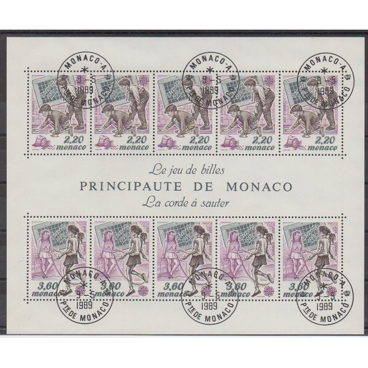 Monaco - Blocks and sheets - 1989 - Nb BF46 - Childhood - Europa - Used - Used