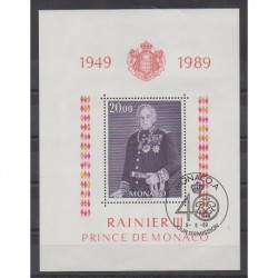 Monaco - Blocs et feuillets - 1989 - No BF45 - Royauté - Principauté - Oblitéré