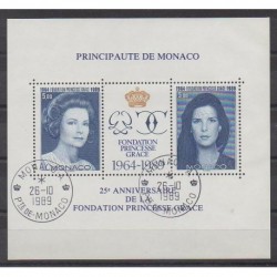 Monaco - Blocs et feuillets - 1989 - No BF48 - Royauté - Principauté - Oblitéré