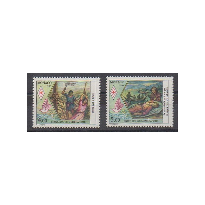 Monaco - 1990 - No 1720/1721 - Santé ou Croix-Rouge