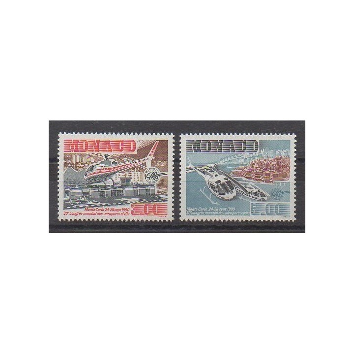 Monaco - 1990 - Nb 1736/1737 - Helicopters