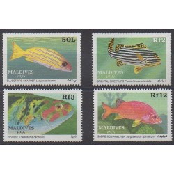 Maldives - 1989 - Nb 1195/1198 - Sea animals