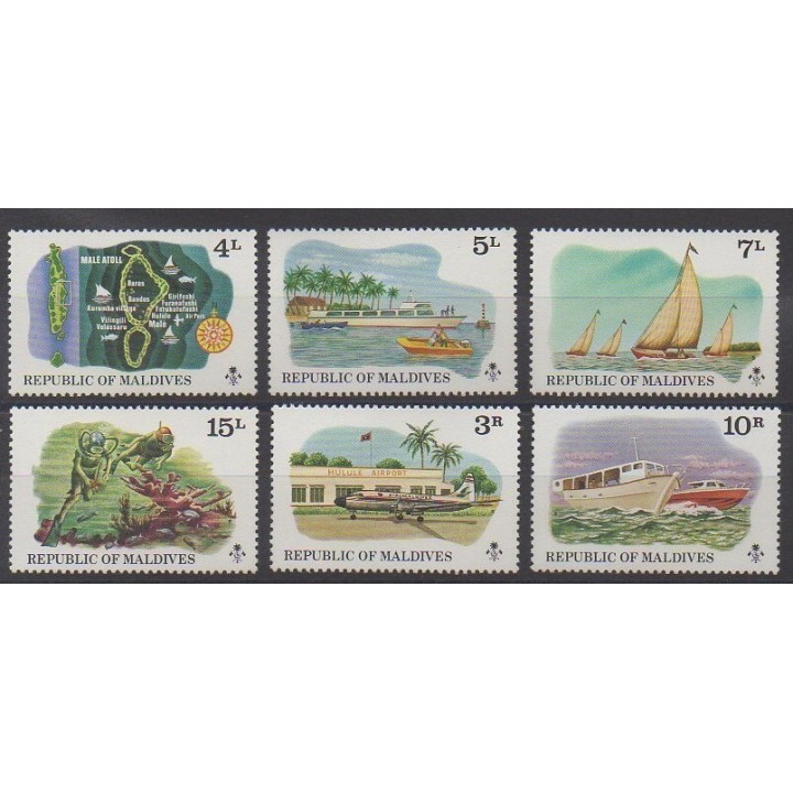 Maldives - 1975 - Nb 573/578 - Tourism