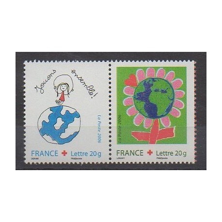 France - Poste - 2006 - No 3991/3992 - Santé ou Croix-Rouge