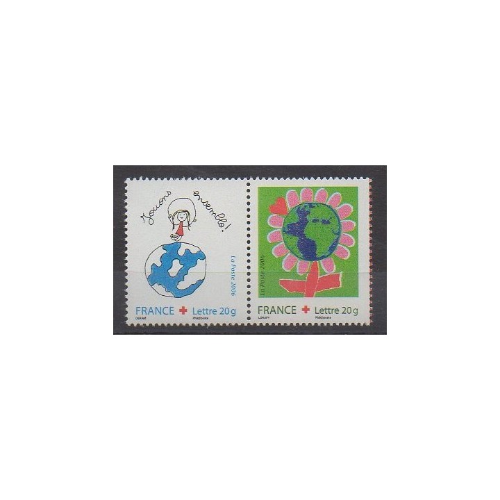 France - Poste - 2006 - No 3991/3992 - Santé ou Croix-Rouge