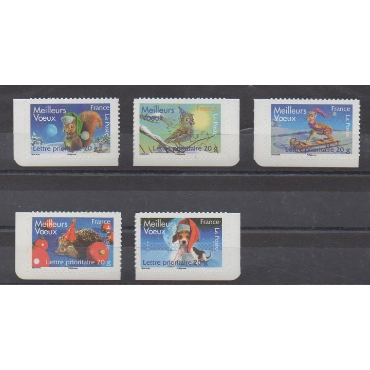 France - Autoadhésifs - 2007 - No 4120/4124 - Noël