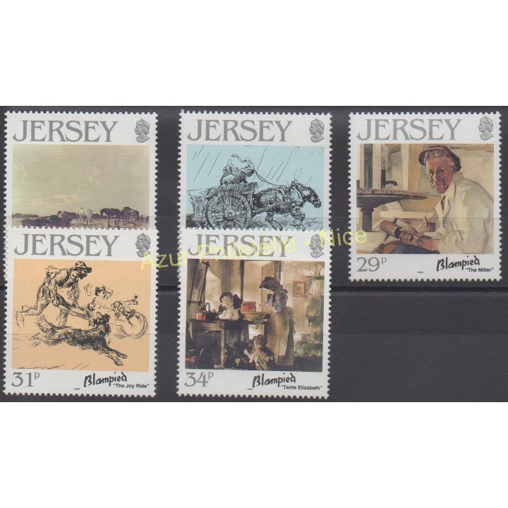 Timbres - Thème tableaux - Jersey - 1986 - No 382/386