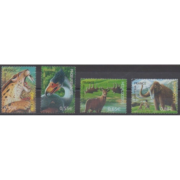 France - Poste - 2008 - Nb 4175/4178 - Prehistoric animals