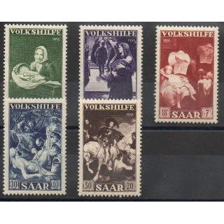 Timbres  - Sarre - 1951 - No 296/300
