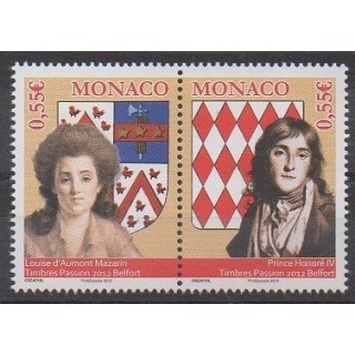 Monaco - 2012 - No 2847/2848 - Royauté - Principauté