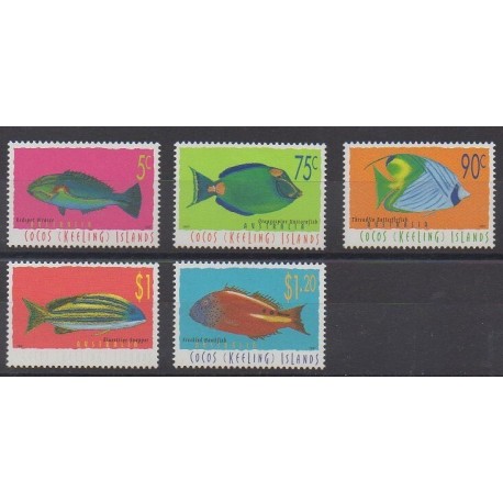 Cocos (Iles) - 1997 - No 338/342 - Animaux marins