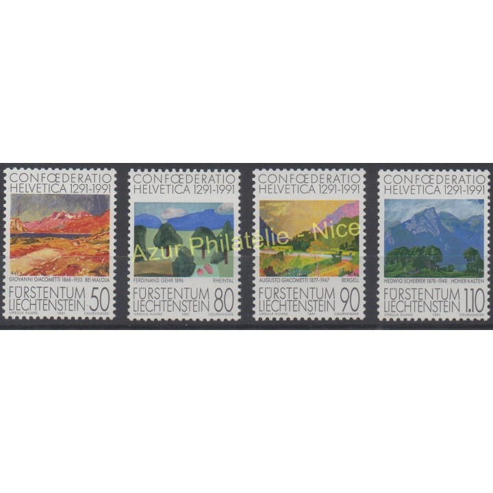 Stamps - Theme paintings - Liechtenstein - 1991 - Nb 957/960