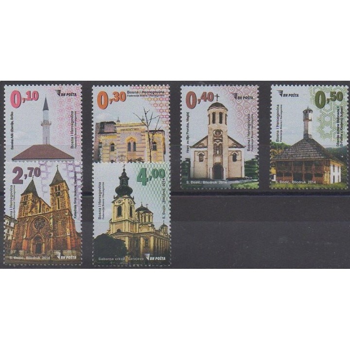 Bosnie-Herzégovine - 2014 - No 711/716 - Églises