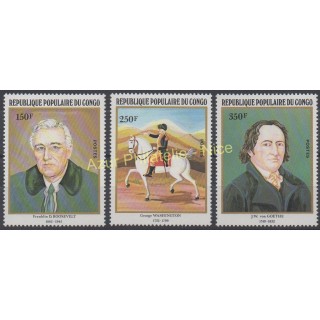 Timbres - Thème tableaux - Congo (République du) - 1982 - No 667/669