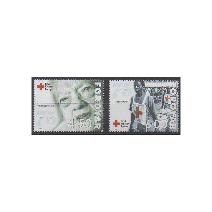 Féroé (Iles) - 2001 - No 383/384 - Santé ou Croix-Rouge