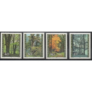 Timbres - Thème arbres - Liechtenstein - 1980- No 698/701