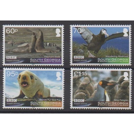 Falkland-Géorgie du Sud et Sandwich du Sud - 2011 - No 524/527 - Oiseaux