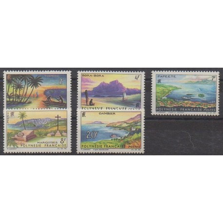 Polynésie - 1964 - No 30/34 - Sites - Neufs avec charnière