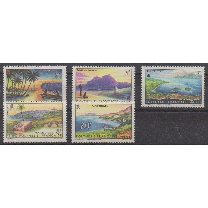 Polynésie - 1964 - No 30/34 - Sites  - Neufs avec charnière - Neuf avec charnière