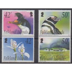 Falkland - 2004 - Nb 886/889 - Birds - Flowers