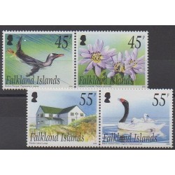 Falkland - 2005 - No 918/921 - Oiseaux - Fleurs