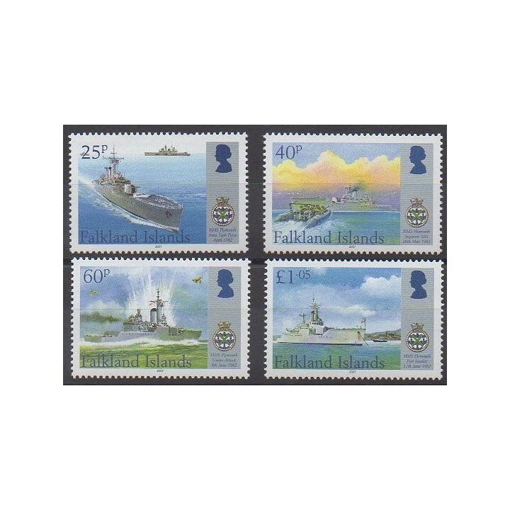 Falkland - 2007 - Nb 960/963 - Boats - Military history