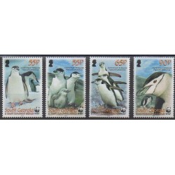 Falkland-Géorgie du Sud et Sandwich du Sud - 2008 - No 445/448 - Oiseaux - Espèces menacées - WWF