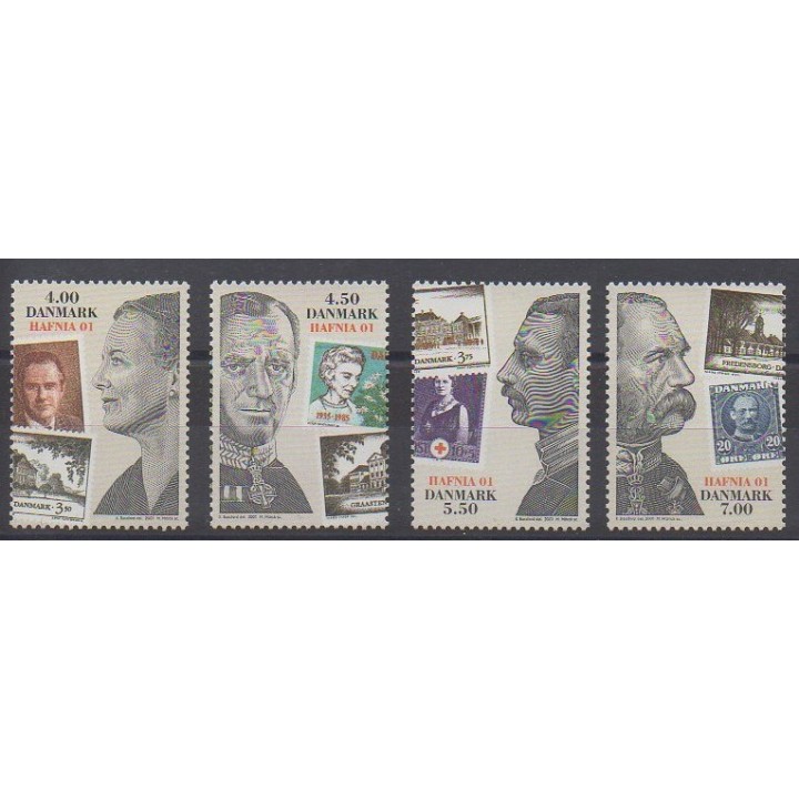 Danemark - 2001 - No 1290/1293 - Philatélie - Timbres sur timbres