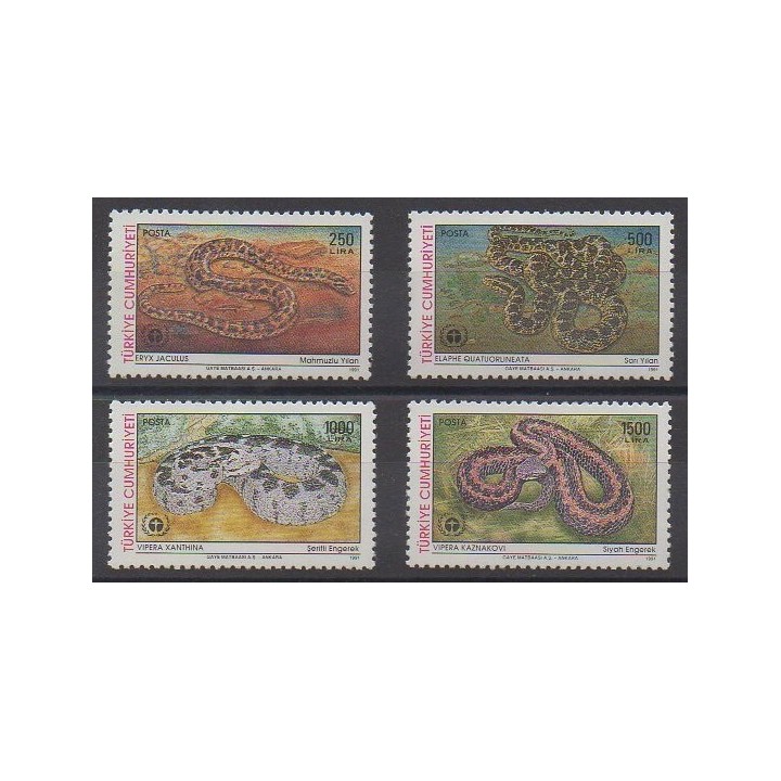 Turquie - 1991 - No 2686/2689 - Reptiles