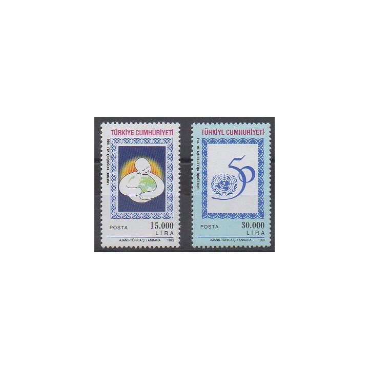 Turquie - 1995 - No 2809/2810 - Nations unies