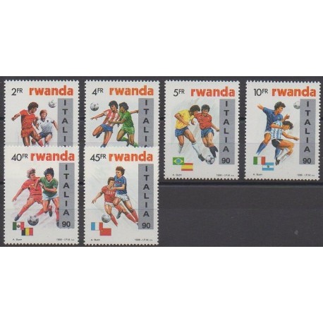 Rwanda - 1990 - No 1301/1306 - Coupe du monde de football