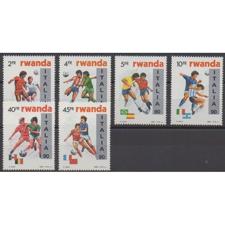 Rwanda - 1990 - No 1301/1306 - Coupe du monde de football