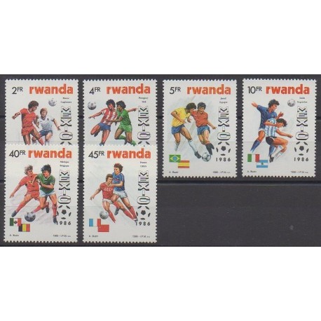 Rwanda - 1986 - No 1211/1216 - Coupe du monde de football