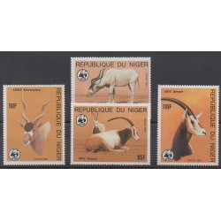 Niger - 1985 - No 674/677 - Mammifères - Espèces menacées - WWF