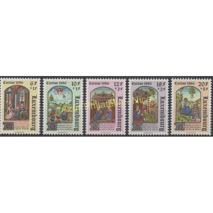 Timbres - Thème tableaux - Luxembourg - 1986 - No 1113/1117
