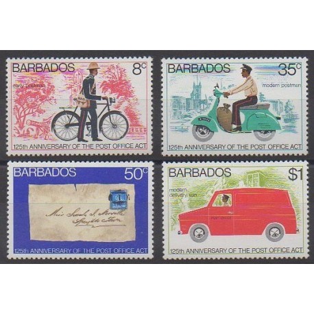 Barbade - 1976 - No 417/420 - Service postal