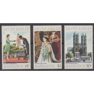 Barbade - 1977 - No 425/427 - Royauté - Principauté