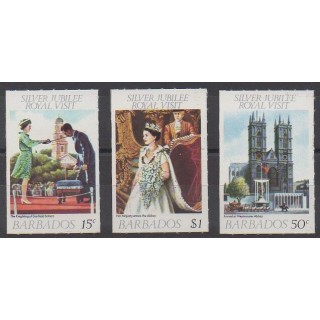 Barbade - 1977 - No 442/444 - Royauté - Principauté