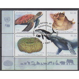 Nations Unies (ONU - New-York) - 2019 - 1649/1652 - Espèces menacées - WWF - Oblitérés - Oblitéré