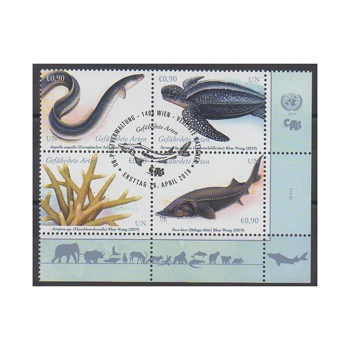 Nations Unies (ONU - Vienne) - 2019 - 1027/1030 - Espèces menacées - WWF - Oblitérés - Oblitéré