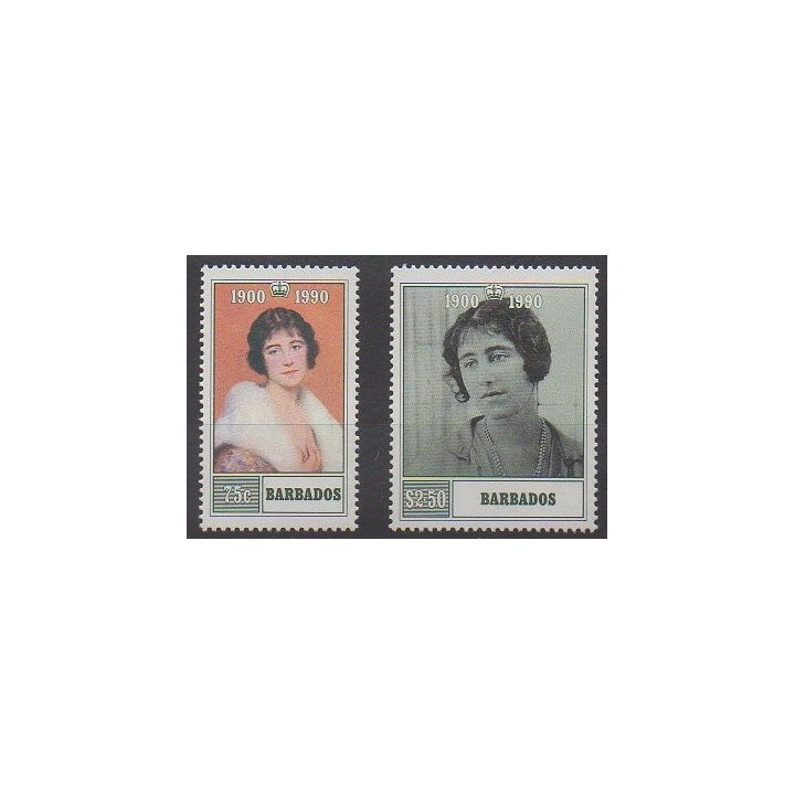 Barbade - 1990 - No 780/781 - Royauté - Principauté