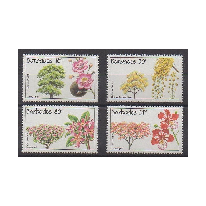 Barbade - 1992 - No 831/834 - Arbres