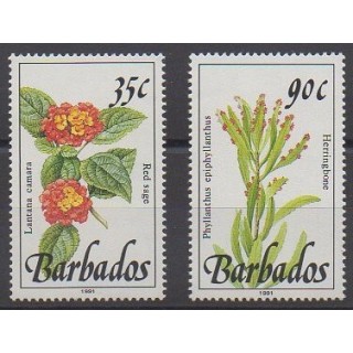 Barbade - 1992 - No 829/830 - Fleurs