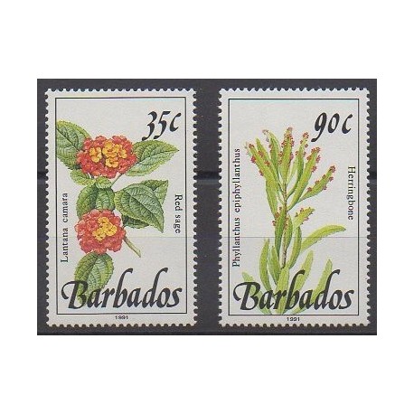 Barbade - 1992 - No 829/830 - Fleurs